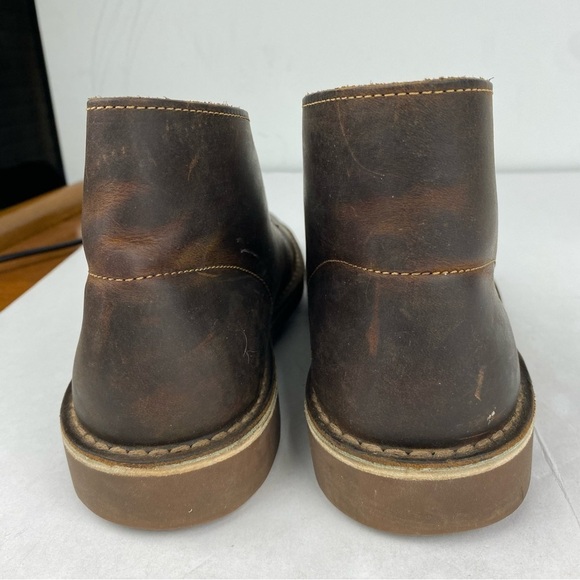 Clarks Mens 7.5 Brown Leather Bushacre 2 Chukka Boot Lace Up